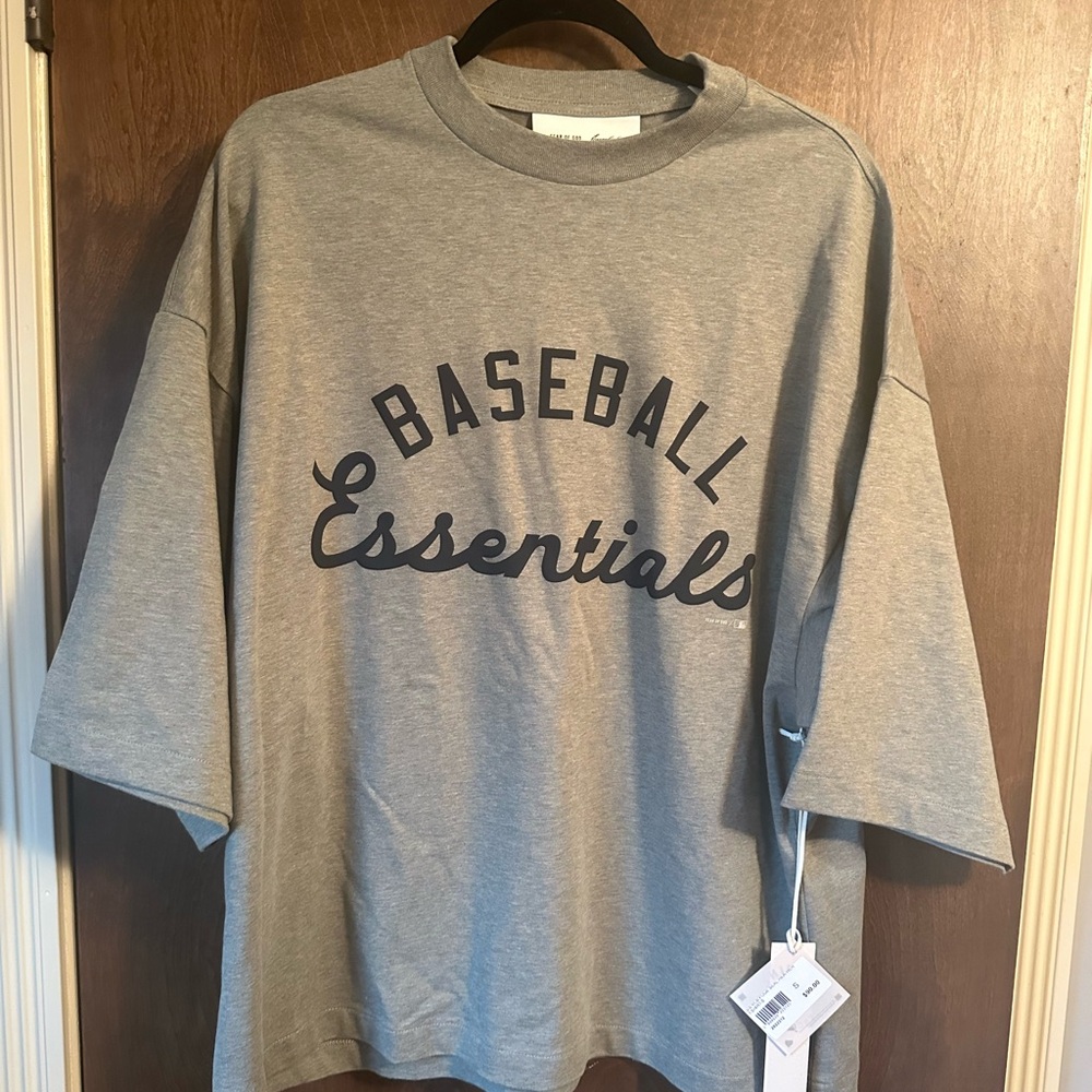 Fear of God Grey 'Baseball Essentials' Short Sleeve Tee
